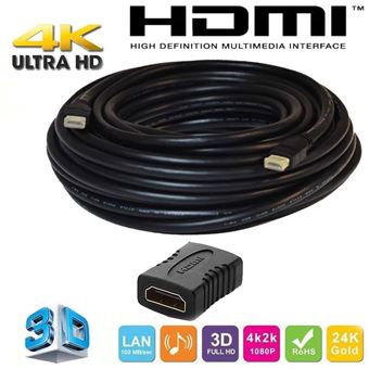 Pack XXL HDMI ARC HEC CEC avec Cable HDMI 20m et Extension Coupleur -  Caméra sport - Achat & prix