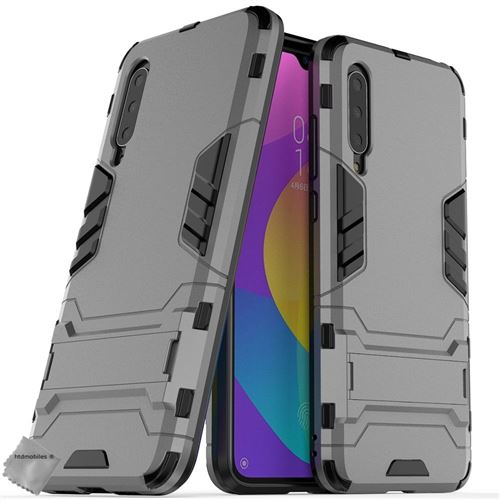 Housse etui coque rigide anti choc pour Xiaomi Mi 9 Lite + verre trempe - GRIS - htdmobiles
