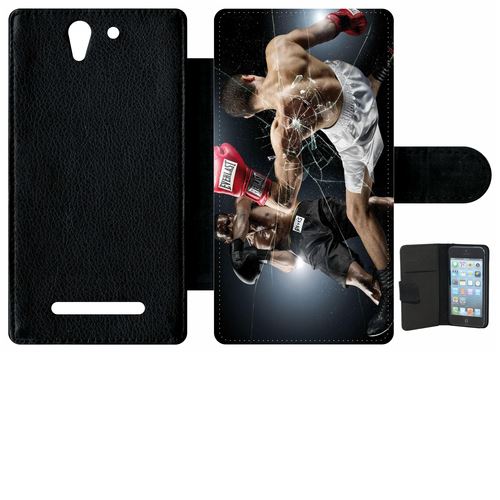 Étui Porte Feuille Sony Xperia C3 Et C3 Dual Boxe Everlast