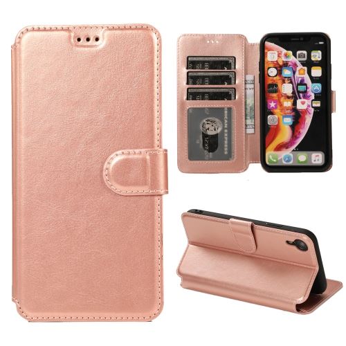 Etui en PU + TPU style or rose pour votre Apple iPhone XR