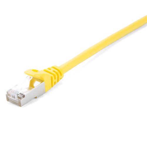 v7 câble rj45 cat5e blindé (stp) rj45 mâle vers rj45 mâle, jaune 10m 32.8ft noir