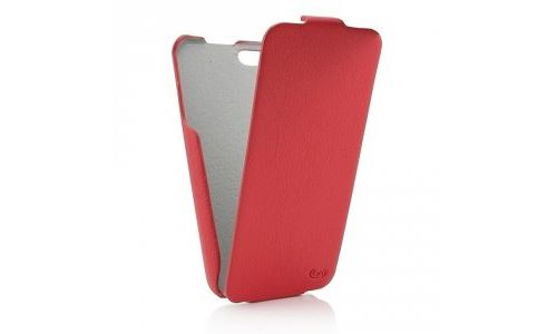 Etui Fonex vertical ultra-fin pour iPhone SE rouge
