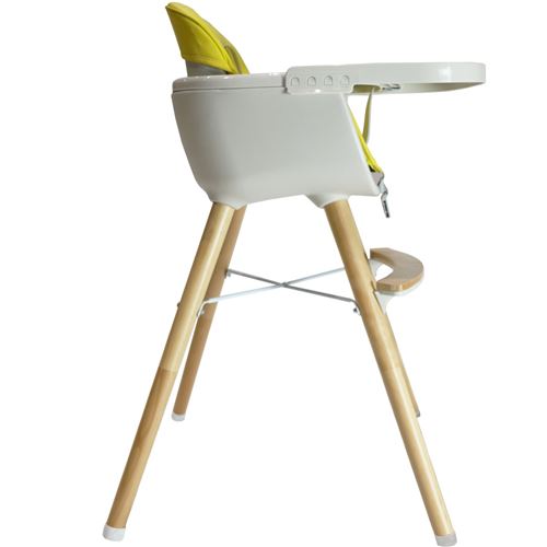 Noomi Chaise Haute Bebe Scandinave 2 En 1 Jaune Chaises Hautes Et Rehausseurs Achat Prix Fnac
