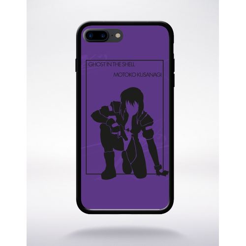 Coque ghost in the shell motoko kusanagi compatible apple iphone 7 plus bord noir silicone