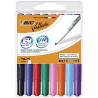 Pochette de 8 feutres effaçables à sec BIC Velleda 1741 Couleurs Assorties