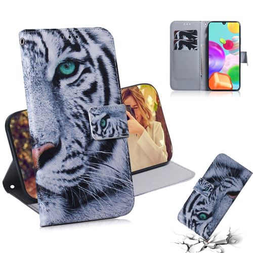 Etui en PU peau d'impression visage de tigre pour votre Samsung Galaxy A41 (Global Version)