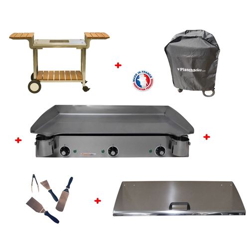 Pack plancha &eacute;lectrique PLANCHAELEC LUX 830 INOX - CHARIOT ELYSEE 830 