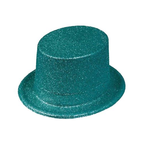 haut de forme pailleté - turquoise