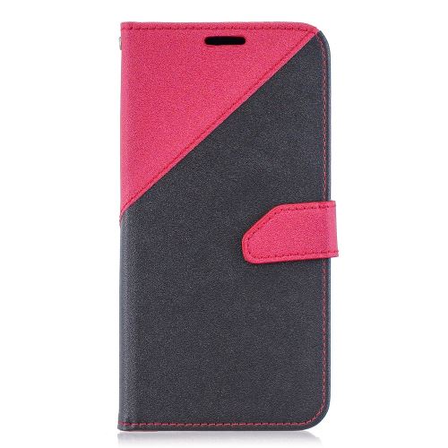 Etui en PU épissage bicolore grain de sable rose avec support pour votre Samsung Galaxy A70