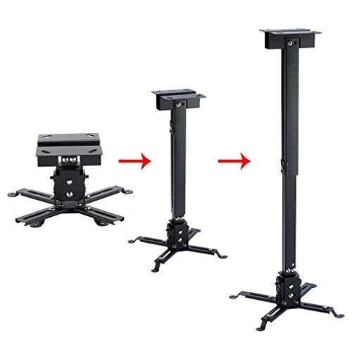 Support de plafond pour vidéoprojecteur universel extensible pour maison bureau Salles de réunions portée jusqu'à 25 kg, support rég