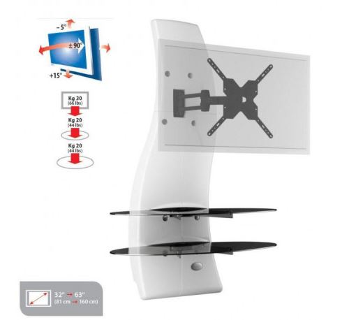 Ghost design 2000 rotation meuble tv support blanc