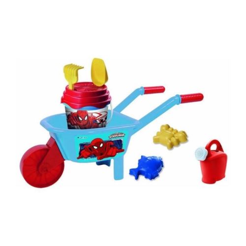 SPIDERMAN Brouette + Seau + Arrosoir + accessoires de plage