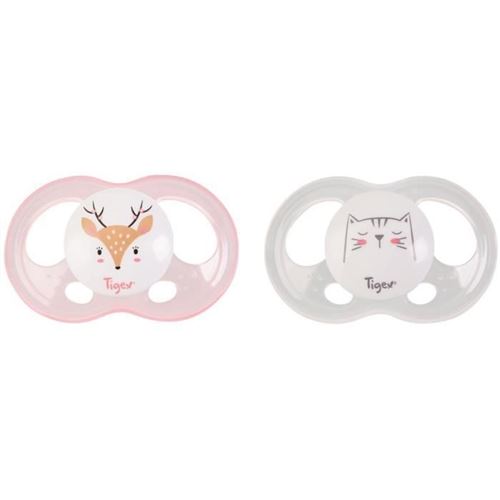 TIGEX 2 Sucettes Soft Touch Silicone Taille 0-6 m Biche chat Fille