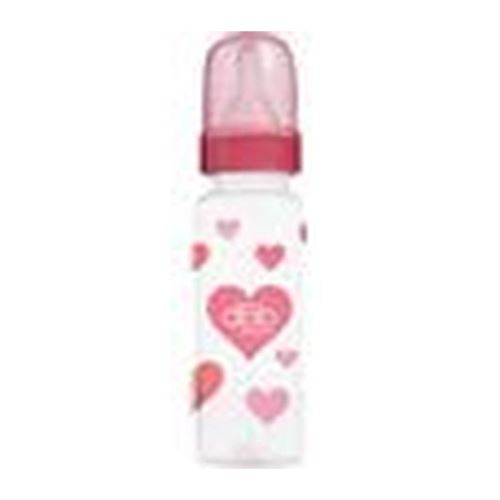 dBb Remond Biberon Polypropylène au Motif Cœurs Forme Cylindrique Rose Fleur 360 ml