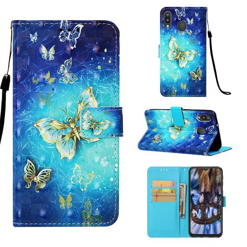 Etui en PU impression de motifs motif papillon pour votre Samsung Galaxy M20