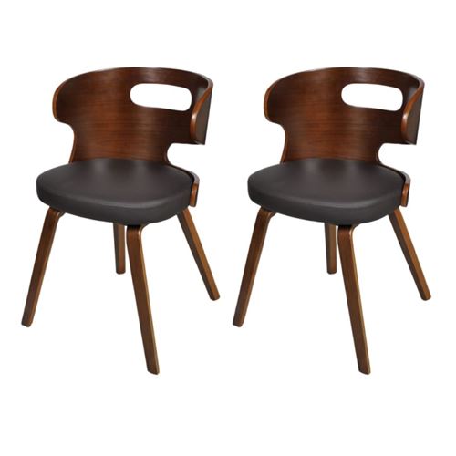 Vidaxl chaises de salle &agrave; manger 2 pcs marron similicuir 240707