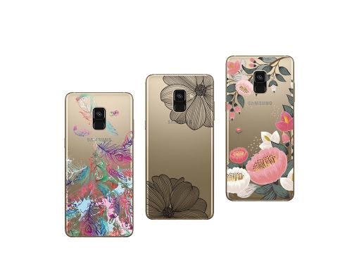 Samsung A8 2018 Pack de 3 Coques souples résistantes anti choc avec impression de qualité