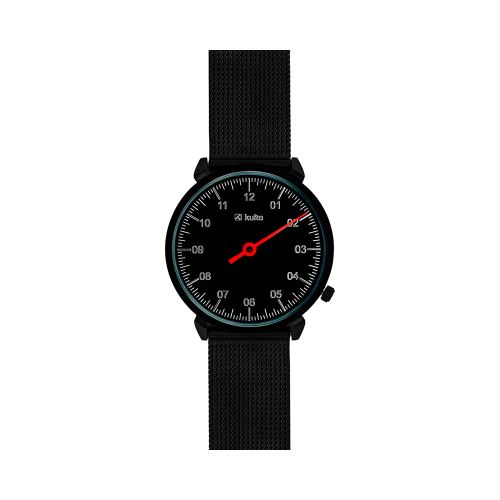 Montre Mixte Kulte Cadran 36mm En Steel Noir Et Bracelet Noir En Maille KUT2A