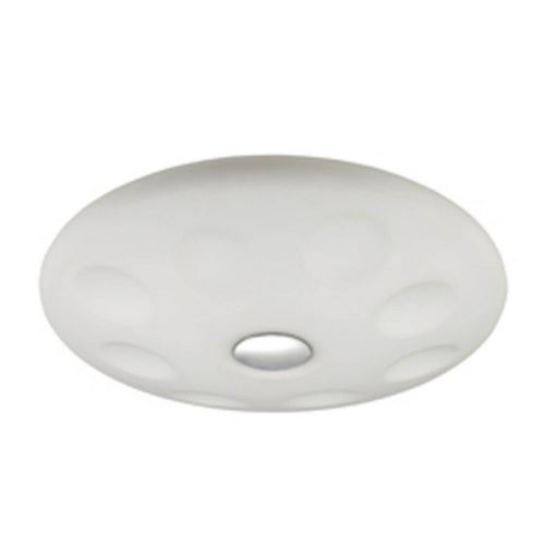 HOMEMANIA Lampe de Plafond Blida Plafonnier - Ronde - Murale - Blanc en Verre, Métal, 41 x 41 x 12 cm, 2 x E27, Max 40W