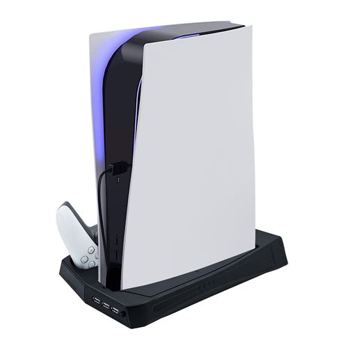 Mcbazel Support de Charge avec Ventilateur de Refroidissement multifonction 2 en 1 Support de Base Vertical Port de chargement double contrôleur pour PS5 DE / UHC