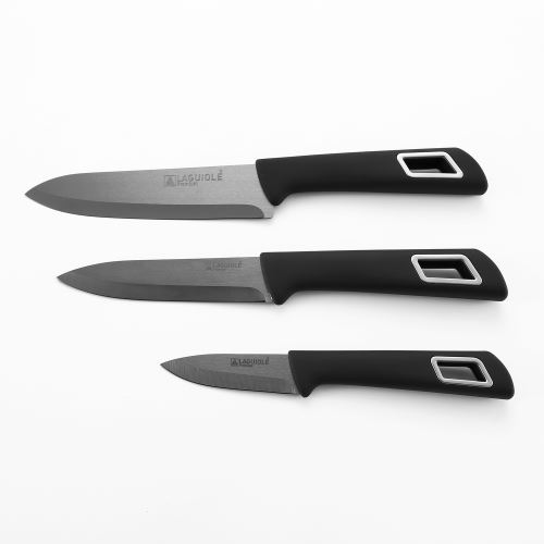 32€ sur coffret 3 couteaux cuisine noir salvia en céramique qualité