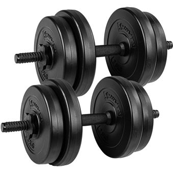Haltère Giantex Kit Haltères Musculation 2 en 1 avec Disques Poids  Ajustable 30KG Poignée Confortable pour Fitness Musculation Formation