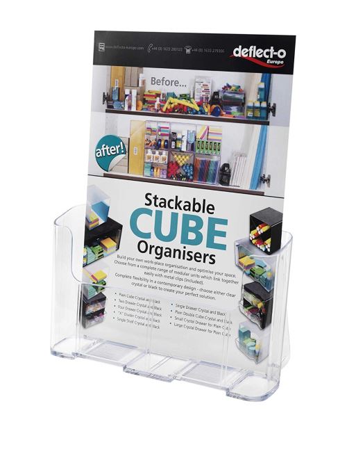 Deflecto Standard Literature Holder Rigid A4 Clear Ref 77001
