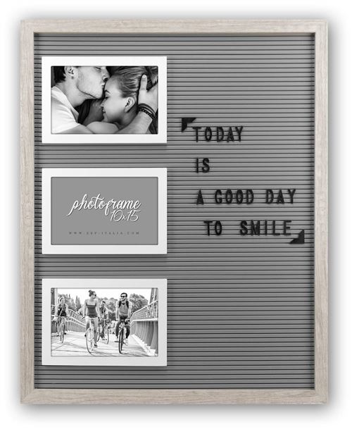 ZEP S.r.l. Lumiere Cadre Photo en Bois Gris pour 3 Photos 10 x 15 cm Dimensions extérieures 40,5 x 51 cm