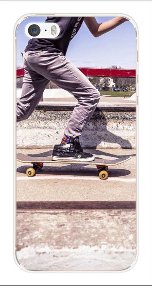 Coque en silicone imprimée compatible iPhone 5 iPhone 5S Skate