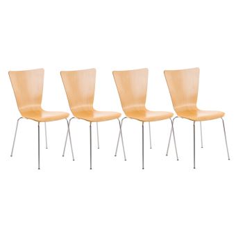 Lot de 4 chaises Aaron , Nature - 1