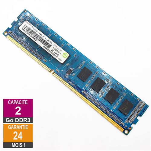 Barrette Mémoire 2Go Ram Ddr3 Ramaxel Rmr5030Mm58E8F Dimm Pc3-12800U 1Rx8