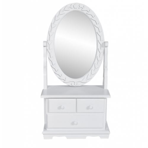 Coiffeuse blanche miroir avec 3 tiroirs