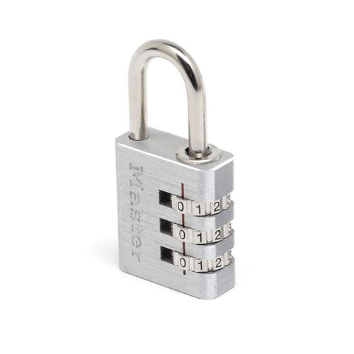 Master Lock Gris 7630Eurd Cadenas À Combinaison Programmable En Aluminium, 3 X 6,5 X 1,3 Cm - Image 1