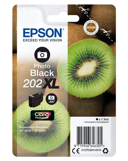 Cartouches Jet d'encre Epson 202xl 7.9ml 800pages Photo Noire Cartouche D'encre