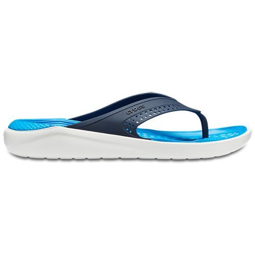 Crocs Lite Ride Relaxed Fit Flip Flop Sandales en Bleu Marine & Blanc 205182 462 [UK M3/W4 US M4/W6]