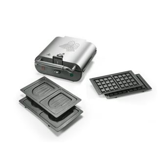 SENYA Gaufrier, Appareil à Croques et Gaufres 2en1 Silver Duo Waffles 800W - 1