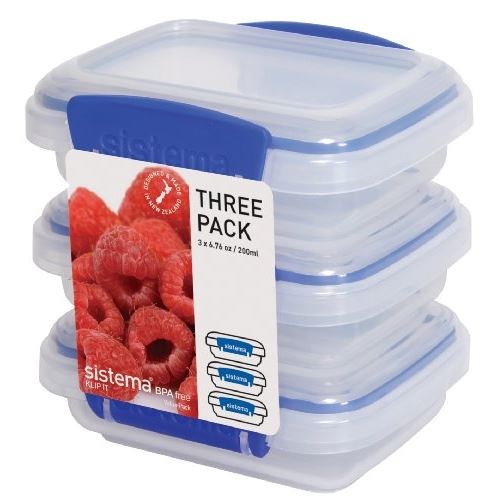 Sistema lot de 3 boîtes alimentaires rectangulaires a clips - 200ml 1523
