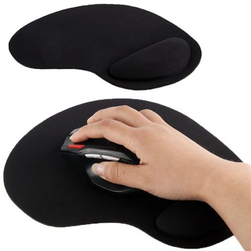 Yonis Noir Tapis Souris Pc Repose Poignet Ergonomique Anti Dérapant Ultra Fin