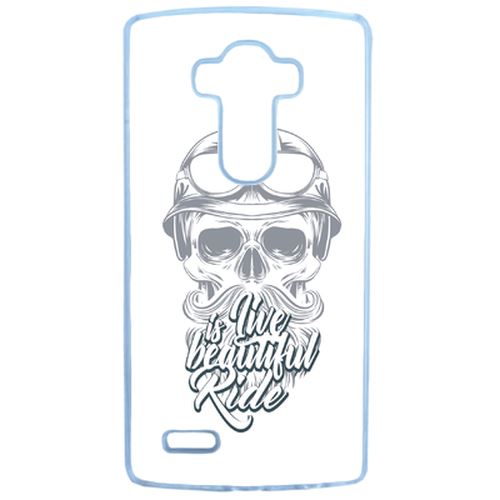 Coque Life Is Beautiful Ride Tete Entiere Fond Blanc Compatible Lg G4 Transparent