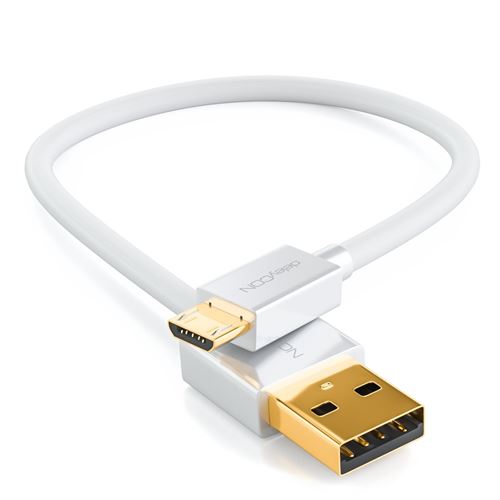 deleyCON 0,15m Câble Micro USB Câble du Chargeur Câble de Données Chargeur Rapide pour Téléphone Portable Smartphone Tablet - Ord