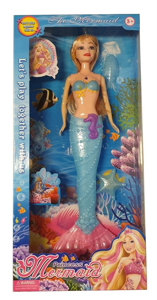TOM marionnette jeune sirène 30 cm bleue