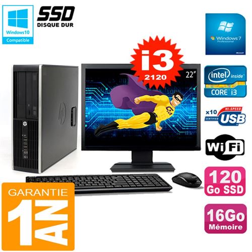 Acheter Pc hp compaq 8300 sff ecran 22' core i3-2120 ram 16go disque 120 go ssd wifi w7 - 249,00 € Pc hp compaq 8300 sff ecran 22' core i3-2120 ram 16go disque 120 go ssd wifi w7 - Hewlett-Packard reconditionné disponible sur Fnac