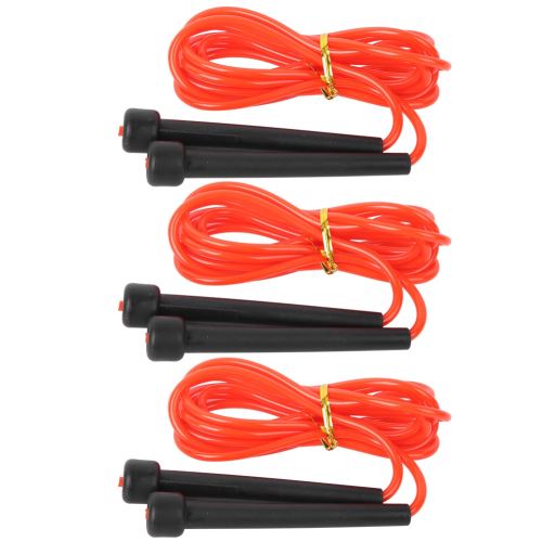 Corde À Sauter D'Étudiant Unique En Pvc Petit Équipement De Fitness Intérieur 3Pcs(Rouge )