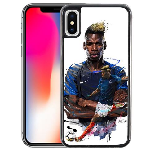 Coque pour iPhone XS football france pogba dessin