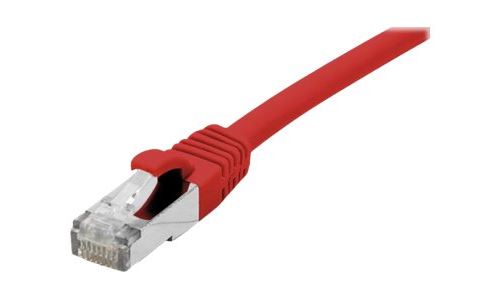 deXlan - Cordon de raccordement - RJ-45 (M) pour RJ-45 (M) - 2 m - SFTP - CAT 6a - sans halogène, sans crochet - rouge