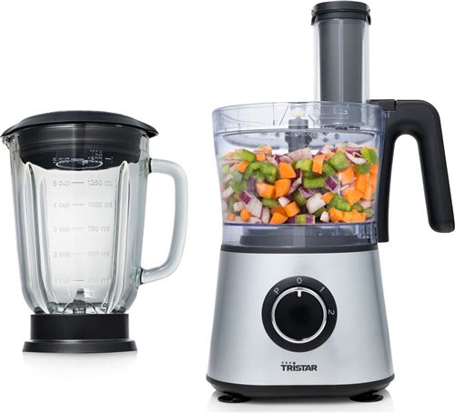 Tristar - Mx-4823 - Robot Multifonction - Bol Du Blender 1,5l - Bol Hachoir 1,5l - 600w - Inox