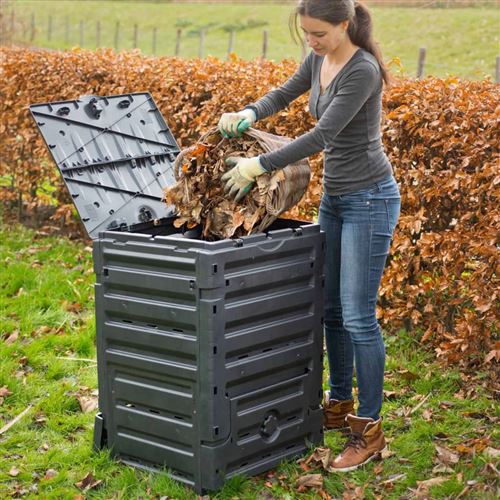 Outsunny Composteur de Jardin - bac à Compost pour déchets