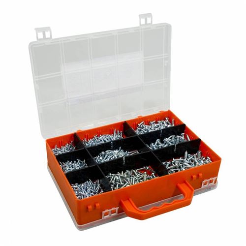 Vis autotaraudeuse a tete plate fendue et cylindrique (assortiment) (boite de 600 pieces)