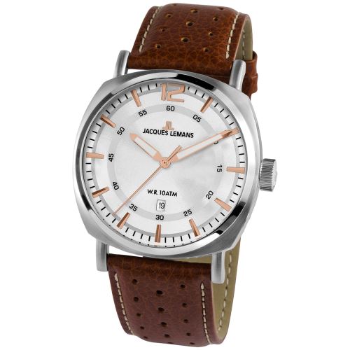 Montre JACQUES LEMANS en Cuir Marron - 1.1943B