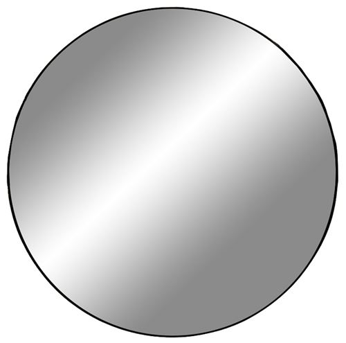 Miroir rond en acier noir - Ø60 cm -PEGANE-
